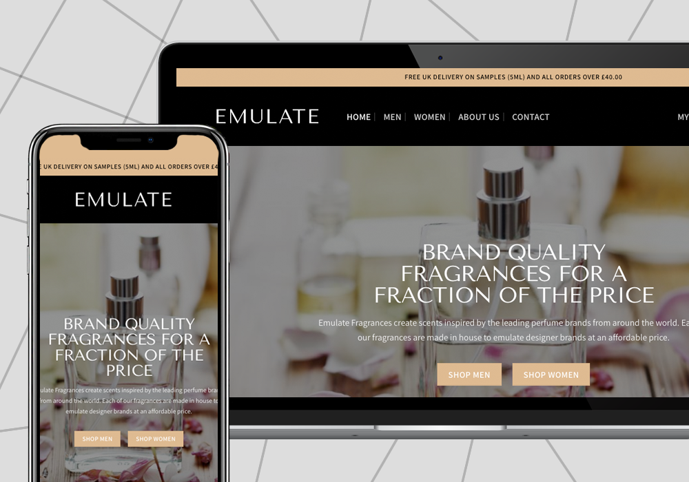 woocommerce ecommerce website design example emulate fragrances
